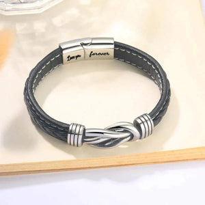 Forever Linked Together Braided Leather Bracelet