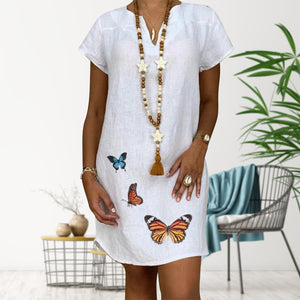 Cotton Linen Butterfly Dress