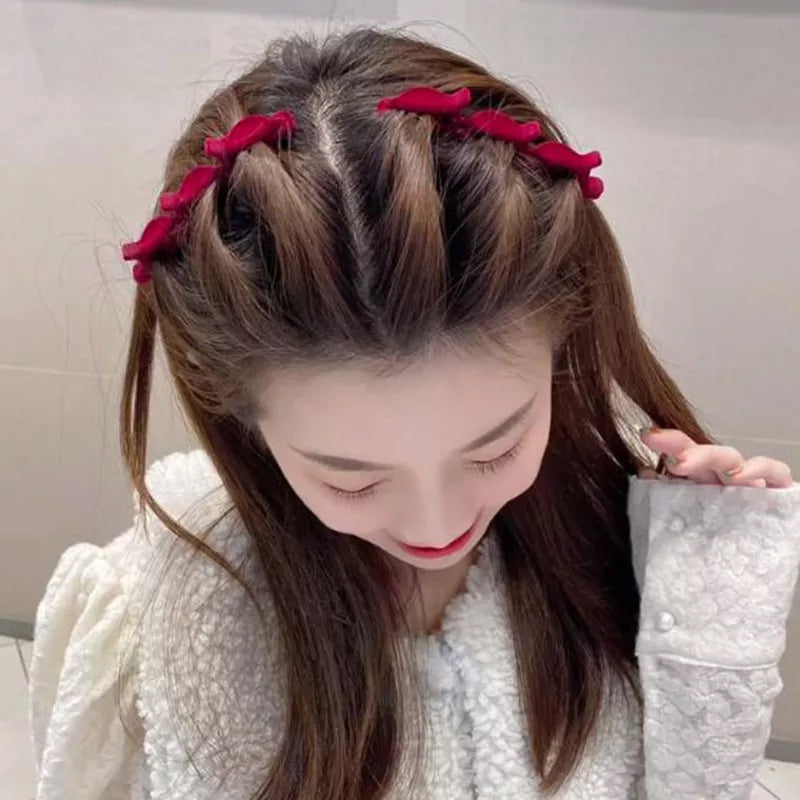 Flocking Braided Hair Clip (2 pcs)