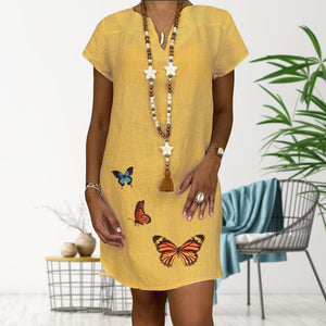 Cotton Linen Butterfly Dress