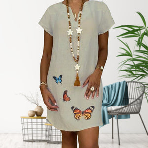 Cotton Linen Butterfly Dress