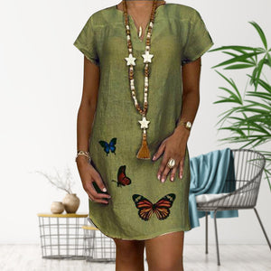 Cotton Linen Butterfly Dress