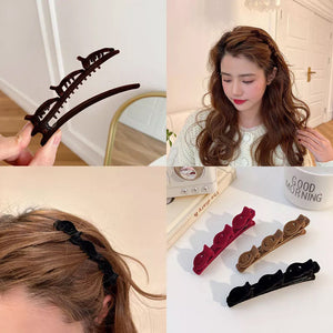 Flocking Braided Hair Clip (2 pcs)