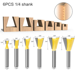 1/4 Inch Shank Dovetail Router Bit Set