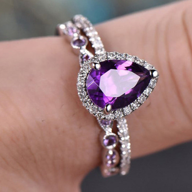 Pink Promise Amethyst Ring Set