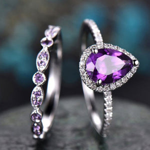 Pink Promise Amethyst Ring Set