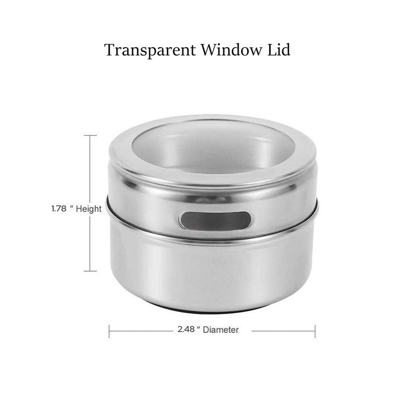 Stainless Steel Magnetic Spice Jars