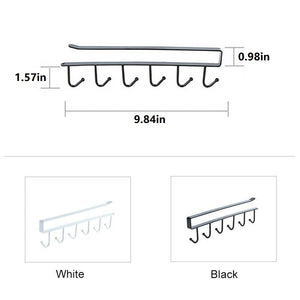 6 Hooks Under-Cabinet Hanger Rack