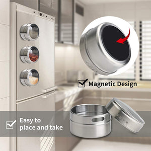 Stainless Steel Magnetic Spice Jars