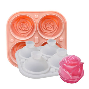 4-Compartment Large Rose Ice Cube Mold