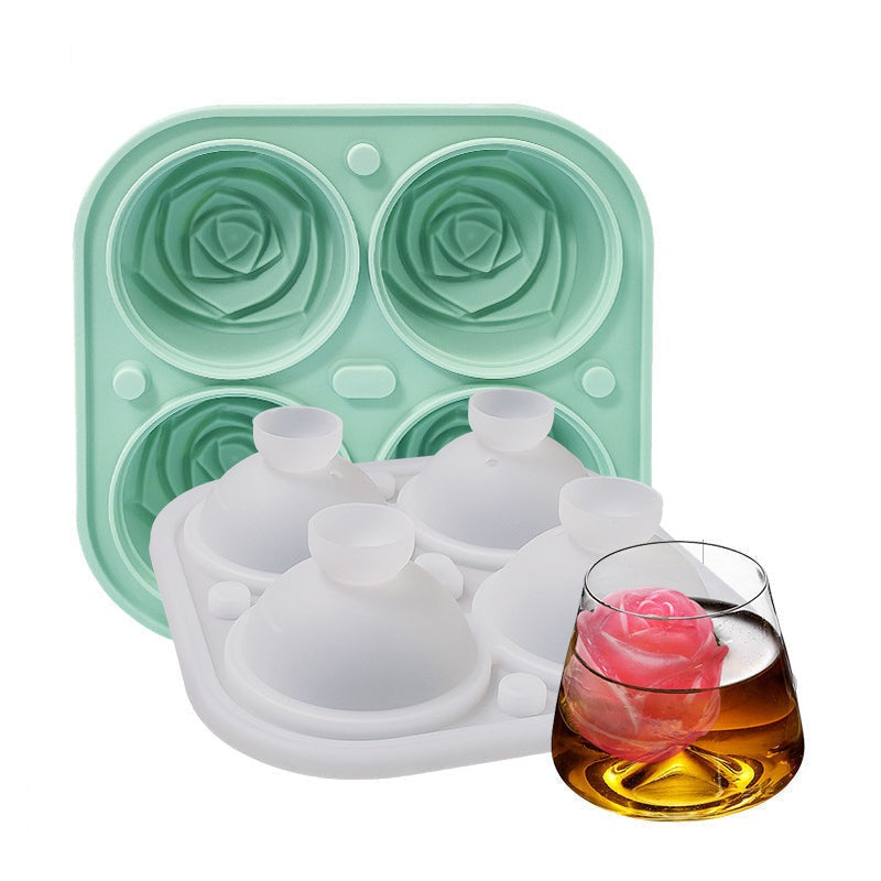 4-Compartment Large Rose Ice Cube Mold