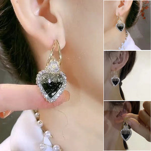 Super Sparkle Vintage Style Zirconia Heart Stud Earrings