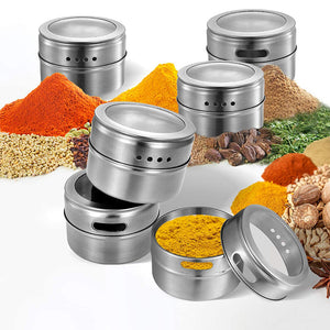 Stainless Steel Magnetic Spice Jars