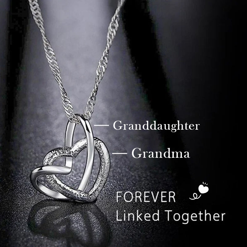 Grandma To Granddaughter Interlocking Heart Necklace